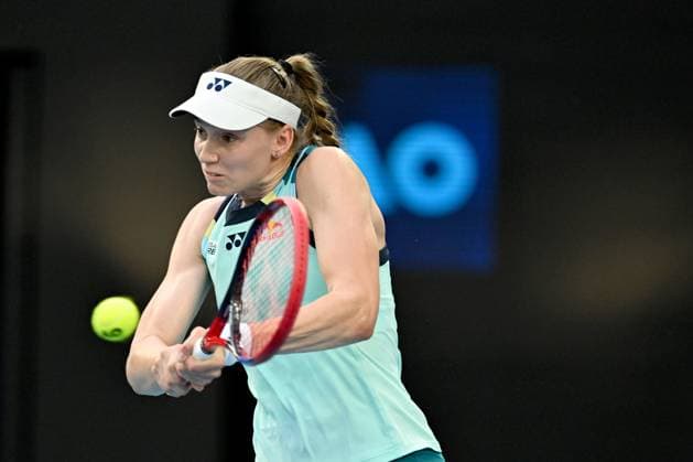 TENNIS AUSTRALIAN OPEN, Elena Rybakina of Kazakhstan in action during her round 1 match against Karolina Pliskova of Czech Republic on Day 3 of the 2024 Australian Open at Melbourne Park in Melbourne, Tuesday, January 16, 2024. ( NO ARCHIVING, EDITORIAL USE ONLY, NO USE IN BOOKS WITHOUT CONSENT MELBOURNE VICTORIA AUSTRALIA  Copyright: xLUKASxCOCHx 20240116001889682250