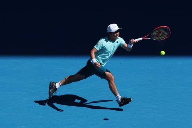 Yoshihito Nishioka of Japan in action Australian Open, Day Three, Tennis, Melbourne Park, Melbourne, Australia - 16 Jan 2024  Copyright: xEllaxLing Shutterstockx 14297583e