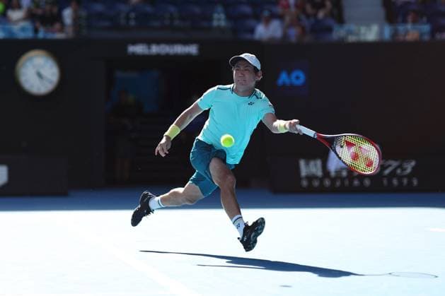 Yoshihito Nishioka of Japan in action Australian Open, Day Three, Tennis, Melbourne Park, Melbourne, Australia - 16 Jan 2024  Copyright: xEllaxLing Shutterstockx 14297583q
