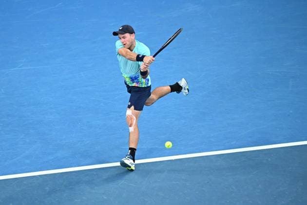 TENNIS AUSTRALIAN OPEN, Dominik Koepfer of Germany in action during his round 1 match against Alexander Zverev of Germany on Day 3 of the 2024 Australian Open at Melbourne Park in Melbourne, Tuesday, January 16, 2024. ( NO ARCHIVING, EDITORIAL USE ONLY, NO USE IN BOOKS WITHOUT CONSENT MELBOURNE VICTORIA AUSTRALIA  Copyright: xJOELxCARRETTx 20240116001889691957