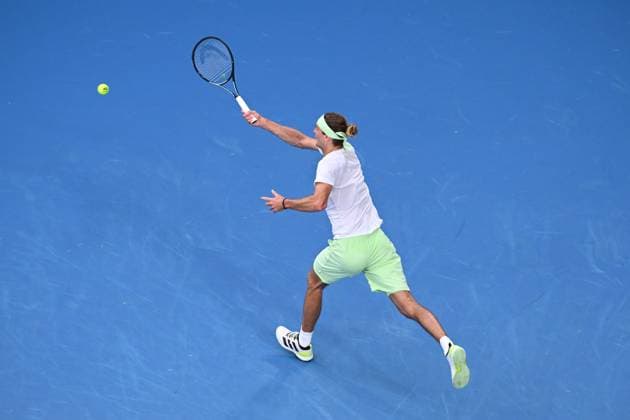 TENNIS AUSTRALIAN OPEN, Alexander Zverev of Germany in action during his round 1 match against Dominik Koepfer of Germany on Day 3 of the 2024 Australian Open at Melbourne Park in Melbourne, Tuesday, January 16, 2024. ( NO ARCHIVING, EDITORIAL USE ONLY, NO USE IN BOOKS WITHOUT CONSENT MELBOURNE VICTORIA AUSTRALIA  Copyright: xJOELxCARRETTx 20240116001889692093