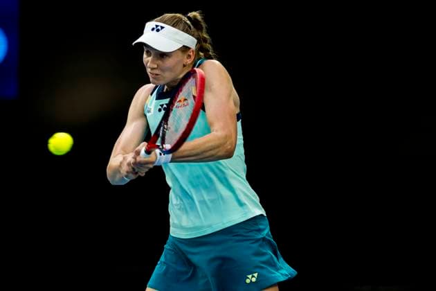 MELBOURNE, VIC - JANUARY 16: Elena Bybakina of Kazakhstan in action during Round 1 of the 2024 Australian Open on January 16 2024, at Melbourne Park in Melbourne, Australia. (Photo by Jason Heidrich Icon Sportswire) TENNIS: JAN 16 Australian Open EDITORIAL USE ONLY Icon240116190