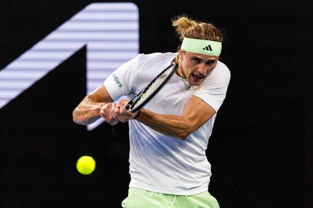 MELBOURNE, VIC - JANUARY 16: Alexander Zverev of Germany in action during Round 1 of the 2024 Australian Open on January 16 2024, at Melbourne Park in Melbourne, Australia. (Photo by Jason Heidrich Icon Sportswire) TENNIS: JAN 16 Australian Open EDITORIAL USE ONLY Icon240116209