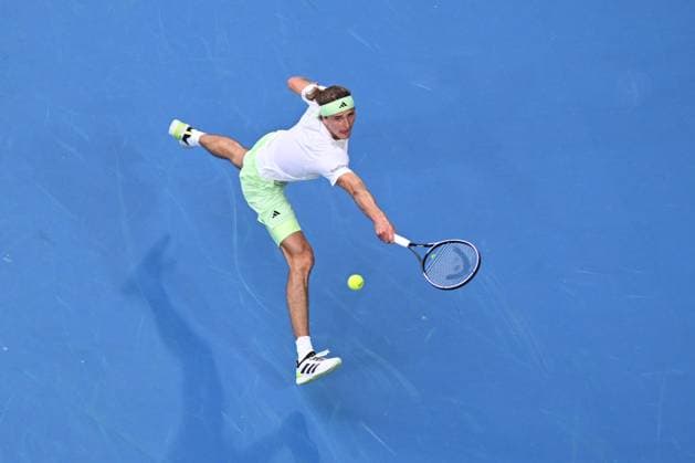 TENNIS AUSTRALIAN OPEN, Alexander Zverev of Germany in action during his round 1 match against Dominik Koepfer of Germany on Day 3 of the 2024 Australian Open at Melbourne Park in Melbourne, Tuesday, January 16, 2024. ( NO ARCHIVING, EDITORIAL USE ONLY, NO USE IN BOOKS WITHOUT CONSENT MELBOURNE VICTORIA AUSTRALIA  Copyright: xJOELxCARRETTx 20240116001889703539