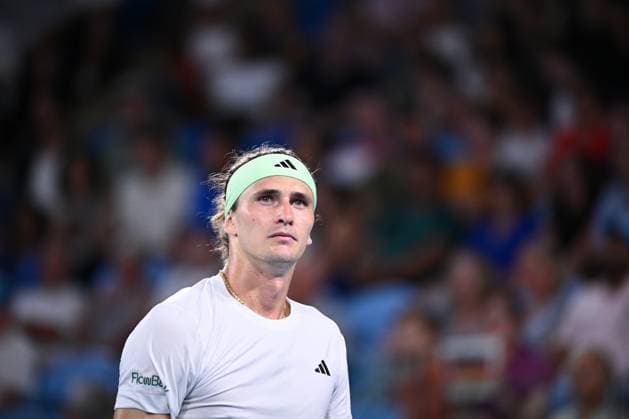 TENNIS AUSTRALIAN OPEN, Alexander Zverev of Germany reacts during his round 1 match against Dominik Koepfer of Germany on Day 3 of the 2024 Australian Open at Melbourne Park in Melbourne, Tuesday, January 16, 2024. ( NO ARCHIVING, EDITORIAL USE ONLY, NO USE IN BOOKS WITHOUT CONSENT MELBOURNE VICTORIA AUSTRALIA  Copyright: xJOELxCARRETTx 20240116001889703754