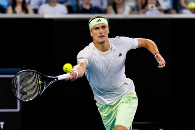 MELBOURNE, VIC - JANUARY 16: Alexander Zverev of Germany in action during Round 1 of the 2024 Australian Open on January 16 2024, at Melbourne Park in Melbourne, Australia. (Photo by Jason Heidrich Icon Sportswire) TENNIS: JAN 16 Australian Open EDITORIAL USE ONLY Icon240116215