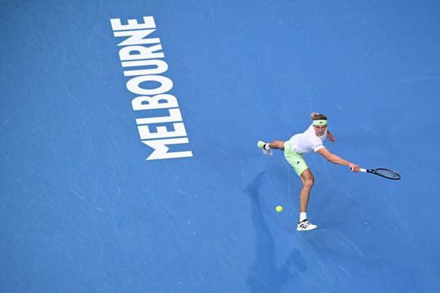 TENNIS AUSTRALIAN OPEN, Alexander Zverev of Germany in action during his round 1 match against Dominik Koepfer of Germany on Day 3 of the 2024 Australian Open at Melbourne Park in Melbourne, Tuesday, January 16, 2024. ( NO ARCHIVING, EDITORIAL USE ONLY, NO USE IN BOOKS WITHOUT CONSENT MELBOURNE VICTORIA AUSTRALIA  Copyright: xJOELxCARRETTx 20240116001889704024
