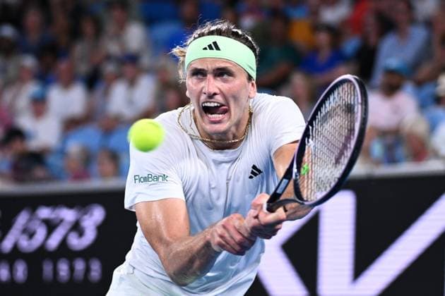 TENNIS AUSTRALIAN OPEN, Alexander Zverev of Germany in action during his round 1 match against Dominik Koepfer of Germany on Day 3 of the 2024 Australian Open at Melbourne Park in Melbourne, Tuesday, January 16, 2024. ( NO ARCHIVING, EDITORIAL USE ONLY, NO USE IN BOOKS WITHOUT CONSENT MELBOURNE VICTORIA AUSTRALIA  Copyright: xJOELxCARRETTx 20240116001889708634