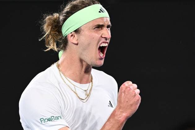 TENNIS AUSTRALIAN OPEN, Alexander Zverev of Germany reacts during his round 1 match against Dominik Koepfer of Germany on Day 3 of the 2024 Australian Open at Melbourne Park in Melbourne, Tuesday, January 16, 2024. ( NO ARCHIVING, EDITORIAL USE ONLY, NO USE IN BOOKS WITHOUT CONSENT MELBOURNE VICTORIA AUSTRALIA  Copyright: xJOELxCARRETTx 20240116001889718498