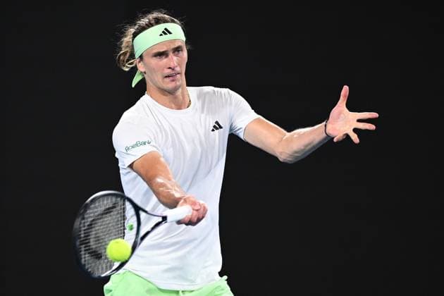 TENNIS AUSTRALIAN OPEN, Alexander Zverev of Germany in action during his round 1 match against Dominik Koepfer of Germany on Day 3 of the 2024 Australian Open at Melbourne Park in Melbourne, Tuesday, January 16, 2024. ( NO ARCHIVING, EDITORIAL USE ONLY, NO USE IN BOOKS WITHOUT CONSENT MELBOURNE VICTORIA AUSTRALIA  Copyright: xJOELxCARRETTx 20240116001889718815