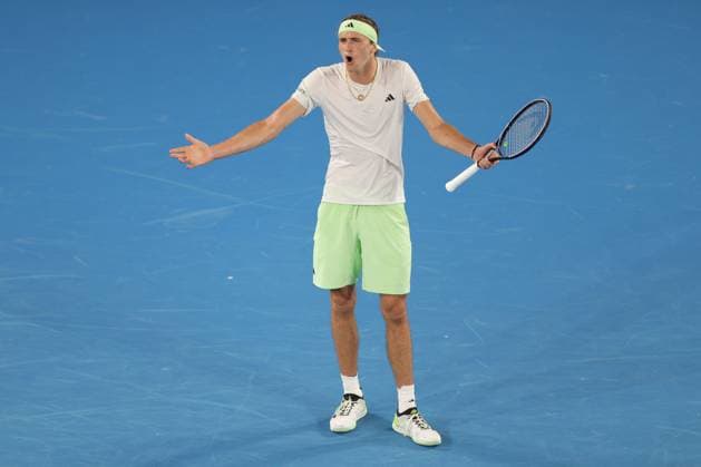 Alexander Zverev, GER, during first round of 2024 Australian Open in Melbourne, 16 01 2023