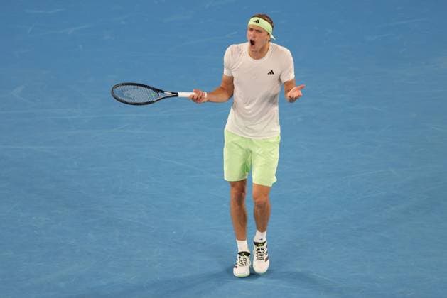 Alexander Zverev, GER, during first round of 2024 Australian Open in Melbourne, 16 01 2023