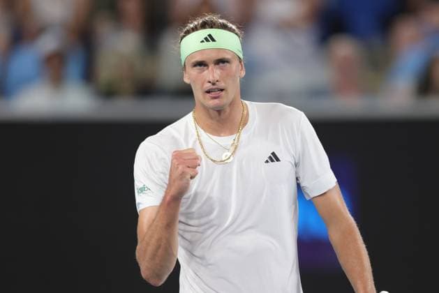 Alexander Zverev, GER, during first round of 2024 Australian Open in Melbourne, 16 01 2023