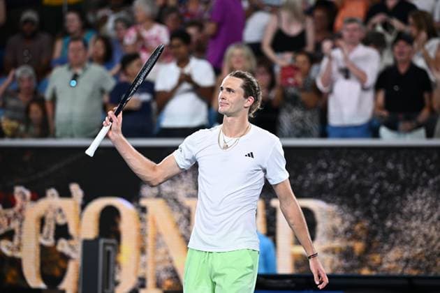 TENNIS AUSTRALIAN OPEN, Alexander Zverev of Germany celebrates his round 1 win against Dominik Koepfer of Germany on Day 3 of the 2024 Australian Open at Melbourne Park in Melbourne, Tuesday, January 16, 2024. ( NO ARCHIVING, EDITORIAL USE ONLY, NO USE IN BOOKS WITHOUT CONSENT MELBOURNE VICTORIA AUSTRALIA  Copyright: xJOELxCARRETTx 20240116001889727821