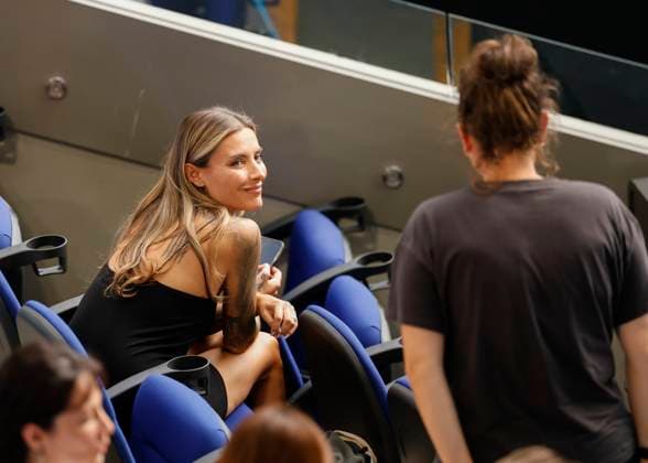 Alexander Zverev girlfriend Sophia Thomalla sits in the players box, Australian Open 2024, Melbourne Park, Melbourne, Victoria, Australia Copyright: xJuergenxHasenkopfx
