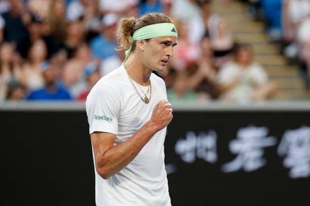 Alexander Zverev GER makes a fist and cheers,cheers,joy,emotion, Australian Open 2024, Melbourne Park, Melbourne, Victoria, Australia Copyright: xJuergenxHasenkopfx
