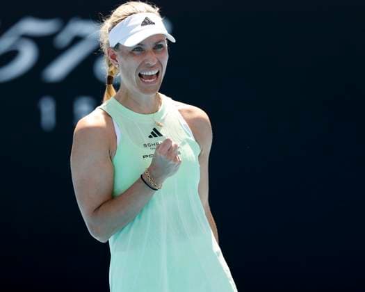 Angelique Kerber GER celebrates after winning a set, emotion, joy, Australian Open 2024, Melbourne Park, Melbourne, Victoria, Australia Copyright: xJuergenxHasenkopfx