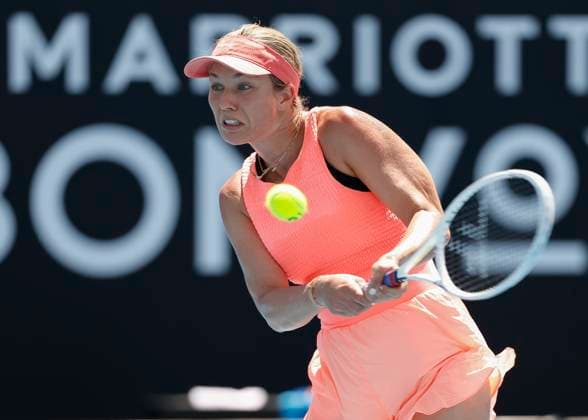 Danielle Collins, Australian Open 2024, Melbourne Park, Melbourne, Victoria, Australia Copyright: xJuergenxHasenkopfx