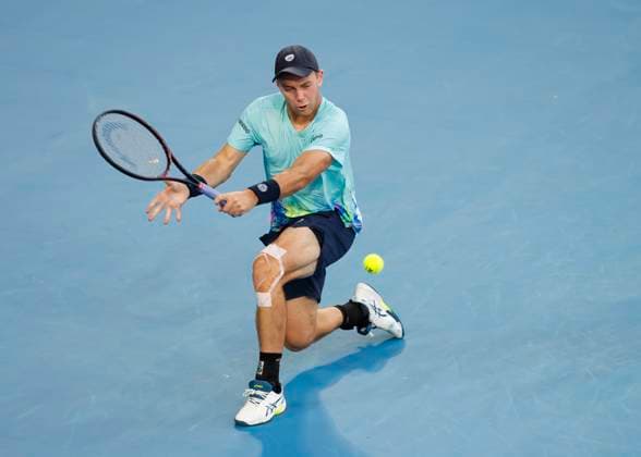 Dominik Koepfer, Australian Open 2024, Melbourne Park, Melbourne, Victoria, Australia Copyright: xJuergenxHasenkopfx