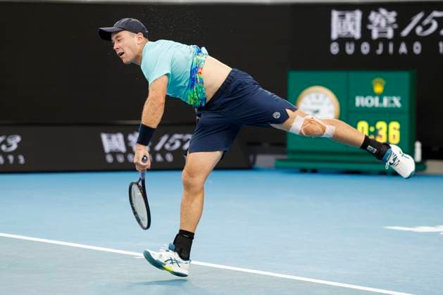 Dominik Koepfer, Australian Open 2024, Melbourne Park, Melbourne, Victoria, Australia Copyright: xJuergenxHasenkopfx