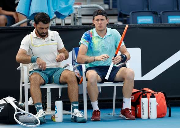 Romain Arneodo and Sam Weissborn, Mens Doubles, Australian Open 2024, Melbourne Park, Melbourne, Victoria, Australia Copyright: xJuergenxHasenkopfx