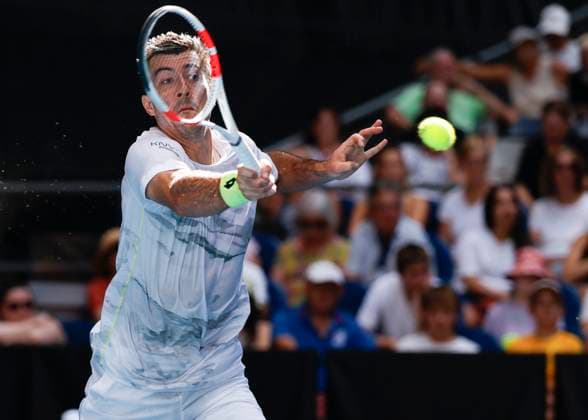 Sebastian Ofner AUT , Australian Open 2024, Melbourne Park, Melbourne, Victoria, Australia Copyright: xJuergenxHasenkopfx