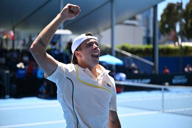 2024 Australian Open - Melbourne Arthur Cazaux (FRA) during his first round match at the 2024 Australian Open at Melbourne Park in Melbourne, AUSTRALIA, on January 16, 2024. Photo by Corinne Dubreuil ABACAPRESS.COM Melbourne Australia  Copyright: xDubreuilxCorinne ABACAx