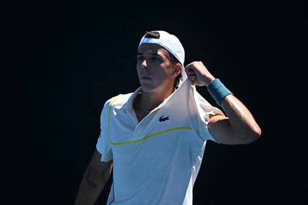 2024 Australian Open - Melbourne Arthur Cazaux (FRA) during his first round match at the 2024 Australian Open at Melbourne Park in Melbourne, AUSTRALIA, on January 16, 2024. Photo by Corinne Dubreuil ABACAPRESS.COM Melbourne Australia  Copyright: xDubreuilxCorinne ABACAx