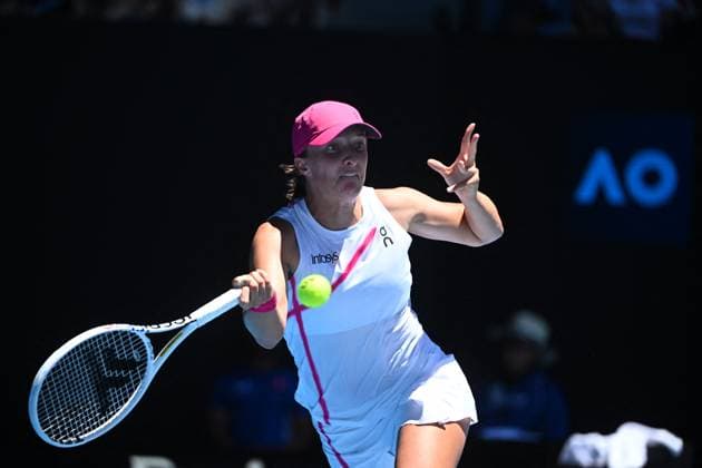 2024 Australian Open - Melbourne Iga Swiatek (POL) during her first round match at the 2024 Australian Open at Melbourne Park in Melbourne, AUSTRALIA, on January 16, 2024. Photo by Corinne Dubreuil ABACAPRESS.COM Melbourne Australia  Copyright: xDubreuilxCorinne ABACAx