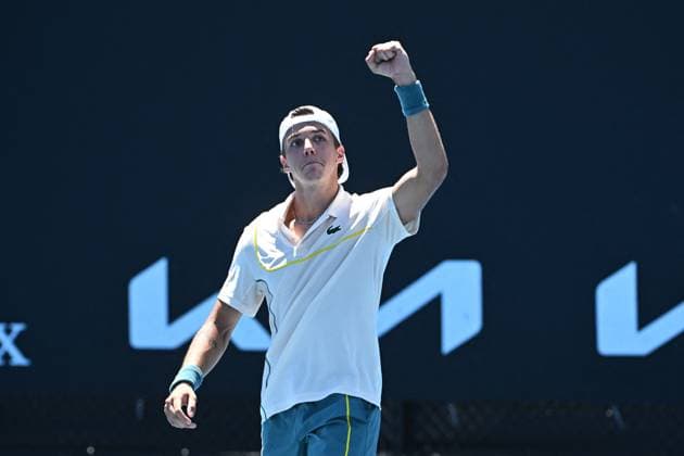 2024 Australian Open - Melbourne Arthur Cazaux (FRA) during his first round match at the 2024 Australian Open at Melbourne Park in Melbourne, AUSTRALIA, on January 16, 2024. Photo by Corinne Dubreuil ABACAPRESS.COM Melbourne Australia  Copyright: xDubreuilxCorinne ABACAx