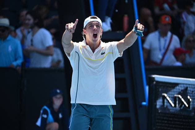 2024 Australian Open - Melbourne Arthur Cazaux (FRA) during his first round match at the 2024 Australian Open at Melbourne Park in Melbourne, AUSTRALIA, on January 16, 2024. Photo by Corinne Dubreuil ABACAPRESS.COM Melbourne Australia  Copyright: xDubreuilxCorinne ABACAx