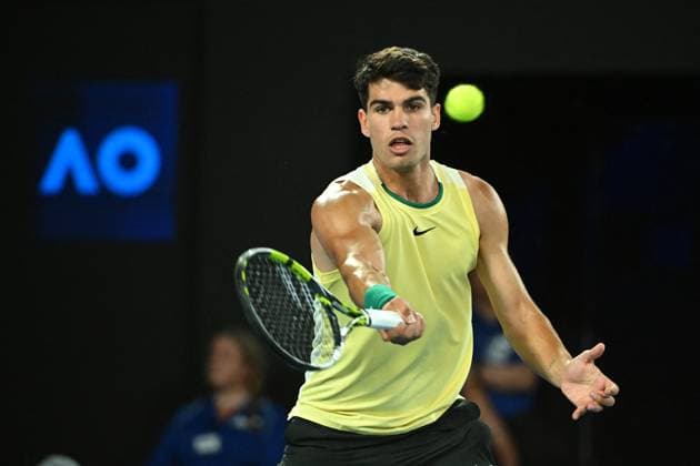 2024 Australian Open - Melbourne Carlos Alcaraz (ESP) during his first round match at the 2024 Australian Open at Melbourne Park in Melbourne, AUSTRALIA, on January 16, 2024. Photo by Corinne Dubreuil ABACAPRESS.COM Melbourne Australia  Copyright: xDubreuilxCorinne ABACAx