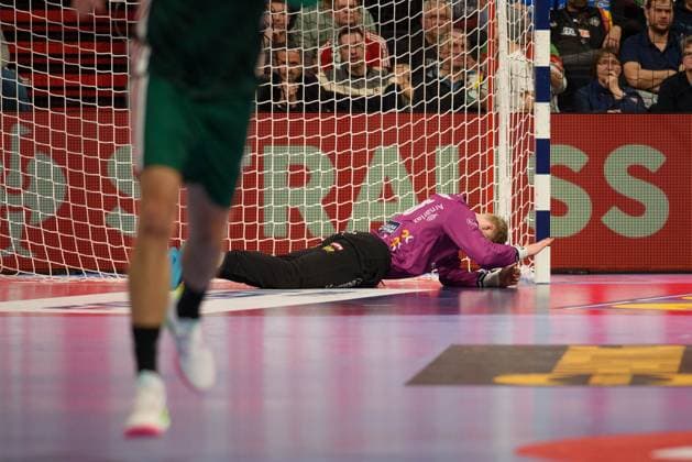Munich, Germany, January 16th 2024: Goalkeeper Viktor Gisli Hallgrimsson (16 Iceland) during the 2024 European Handball Championship group phase match between Iceland and Hungary at Olympiahalle in Munich, Germany. (Sven Beyrich SPP) Copyright: xSvenxBeyrich SPPx spp-en-SvBe-20240116-D75_9580
