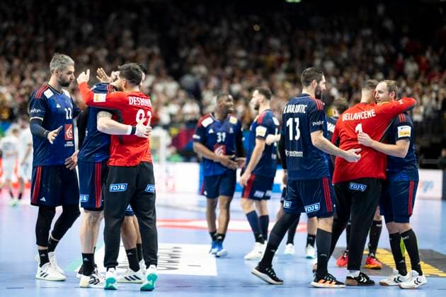 16 01 2024 Handball Men EHF EM 2024 France Germany French Team Berlin Mercedes Benz Arena Berlin Berlin Germany KlausTrotter 20240116 7486
