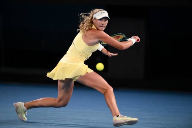 Mirra Andreeva in action during her second round match Australian Open, Day Four, Tennis, Melbourne Park, Melbourne, Australia - 17 Jan 2024  Copyright: xJamesxGourley Shutterstockx 14297589bh