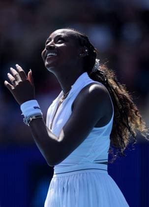 Alycia Parks of USA celebrates on match point Australian Open, Day Four, Tennis, Melbourne Park, Melbourne, Australia - 17 Jan 2024  Copyright: xEllaxLing Shutterstockx 14297587z