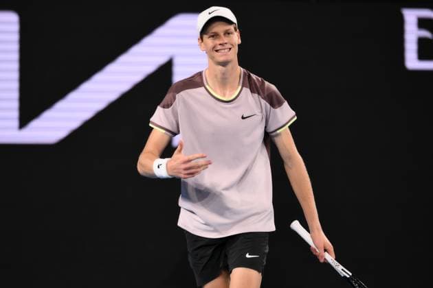 Jannik Sinner (ITA) celebrates during his second round match Australian Open, Day Four, Tennis, Melbourne Park, Melbourne, Australia - 17 Jan 2024  Copyright: xJamesxGourley Shutterstockx 14297589bx