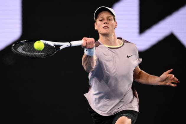 Jannik Sinner (ITA) in action during his second round match Australian Open, Day Four, Tennis, Melbourne Park, Melbourne, Australia - 17 Jan 2024  Copyright: xJamesxGourley Shutterstockx 14297589bt