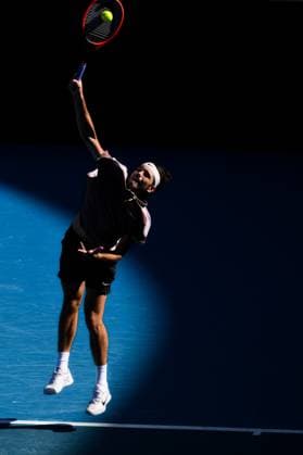 Taylor Fritz (USA) in action during his second round match Australian Open, Day Four, Tennis, Melbourne Park, Melbourne, Australia - 17 Jan 2024  Copyright: xJamesxGourley Shutterstockx 14297589er