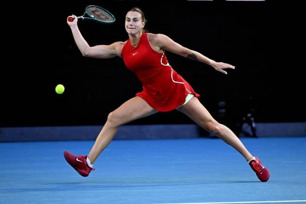 TENNIS AUSTRALIAN OPEN, Aryna Sabalenka of Belarus in action during her round 2 match against Brenda Fruhvirtova of Czech Republic on Day 4 of the 2024 Australian Open at Melbourne Park in Melbourne, Wednesday, January 17, 2024. ( NO ARCHIVING, EDITORIAL USE ONLY, NO USE IN BOOKS WITHOUT CONSENT MELBOURNE VICTORIA AUSTRALIA  Copyright: xJAMESxROSSx 20240117001890107121