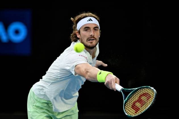 TENNIS AUSTRALIAN OPEN, Stafanos Tsitsipas of Greece in action during his round 2 match against Jordan Thompson of Australia on Day 4 of the 2024 Australian Open at Melbourne Park in Melbourne, Wednesday, January 17, 2024. ( NO ARCHIVING, EDITORIAL USE ONLY, NO USE IN BOOKS WITHOUT CONSENT MELBOURNE VICTORIA AUSTRALIA  Copyright: xLUKASxCOCHx 20240117001890109890