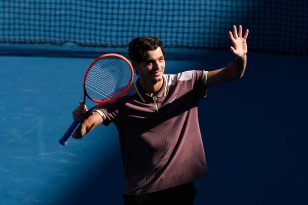 Taylor Fritz (USA) celebrates winning his second round match Australian Open, Day Four, Tennis, Melbourne Park, Melbourne, Australia - 17 Jan 2024  Copyright: xJamesxGourley Shutterstockx 14297589fg