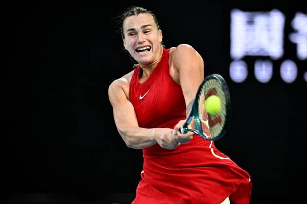 TENNIS AUSTRALIAN OPEN, Aryna Sabalenka of Belarus in action during her round 2 match against Brenda Fruhvirtova of Czech Republic on Day 4 of the 2024 Australian Open at Melbourne Park in Melbourne, Wednesday, January 17, 2024. ( NO ARCHIVING, EDITORIAL USE ONLY, NO USE IN BOOKS WITHOUT CONSENT MELBOURNE VICTORIA AUSTRALIA  Copyright: xJAMESxROSSx 20240117001890114972