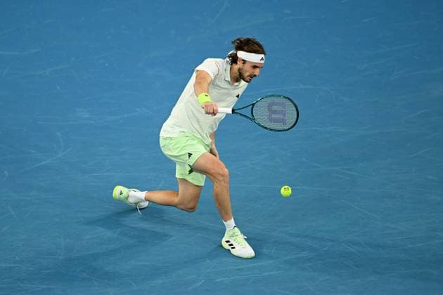 TENNIS AUSTRALIAN OPEN, Stafanos Tsitsipas of Greece in action during his round 2 match against Jordan Thompson of Australia on Day 4 of the 2024 Australian Open at Melbourne Park in Melbourne, Wednesday, January 17, 2024. ( NO ARCHIVING, EDITORIAL USE ONLY, NO USE IN BOOKS WITHOUT CONSENT MELBOURNE VICTORIA AUSTRALIA  Copyright: xLUKASxCOCHx 20240117001890115928