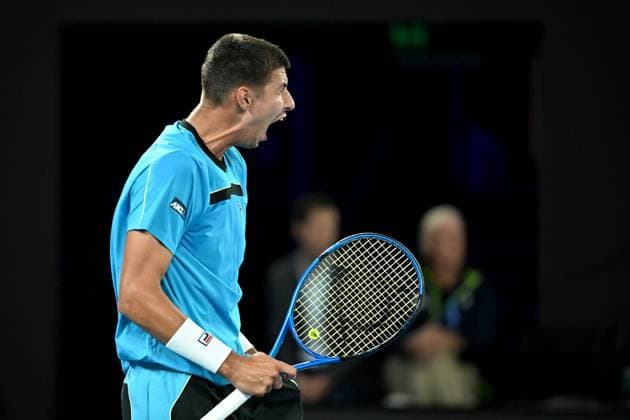 TENNIS AUSTRALIAN OPEN, Alexei Popyrin of Australia reacts during his round 2 match against Novak Djokovic of Serbia on Day 4 of the 2024 Australian Open at Melbourne Park in Melbourne, Wednesday, January 17, 2024. ( NO ARCHIVING, EDITORIAL USE ONLY, NO USE IN BOOKS WITHOUT CONSENT MELBOURNE VICTORIA AUSTRALIA  Copyright: xJAMESxROSSx 20240117001890130445
