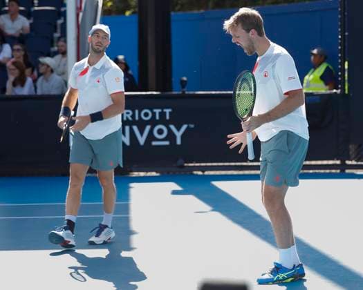 Kevin Krawietz and Tim Puetz Cap , Mens Doubles, Australian Open 2023, Melbourne Park, Melbourne, Victoria, Australia Copyright: xJuergenxHasenkopfx