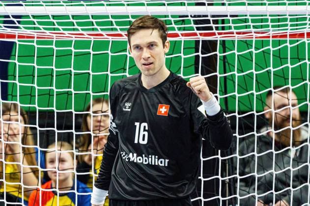 Nikola Portner Switzerland, 16 GER, North Macedonia vs Switzerland, Handball, Men, EHF Euro 2024, Group A, Matchday 3, 16 01 2024 GER, North Macedonia vs Switzerland, Handball, Men, EHF Euro 2024, Group A, Matchday 3, 16 01 2024 Berlin Copyright: xEibnerxPressefoto MarcelxvonxFehrnx EP_MFN