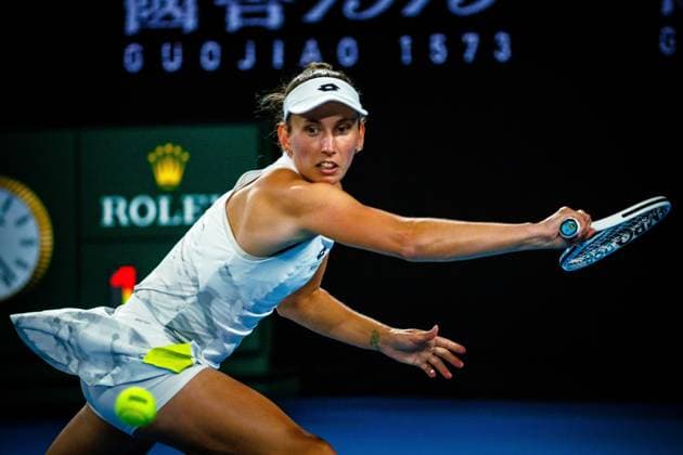 Belgian Elise Mertens pictured in action during a tennis match against Ukrainian Kostyuk, in round 2 of the women s singles tournament at the Australian Open Grand Slam, Wednesday 17 January 2024 in Melbourne Park, Melbourne, Australia. The 2024 edition of the Australian Grand Slam takes place from January 14th to January 28th. PATRICKxHAMILTON  x84163672x
