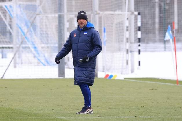 DEU, DFL, 2 FBL Hertha BSC, Training, 17 01 2024, Sportforum, Berlin, DEU, DFL, 2 FBL Hertha BSC, Training, im Bild Cheftrainer Pal Dardai Hertha BSC Berlin DFL regulations prohibit any use of Photographs as image sequences and or quasi video Foto Juergen Engler nordphoto GmbH nordphotoxGmbHx xEngler nph00076