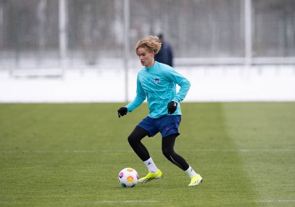 Football, Men, Season 2023 24, 2 Bundesliga, Hertha BSC, Training, Lukas Michelbrink Hertha BSC , 17 01 2024, Copyright: xSebastianxRäppold MatthiasxKochx